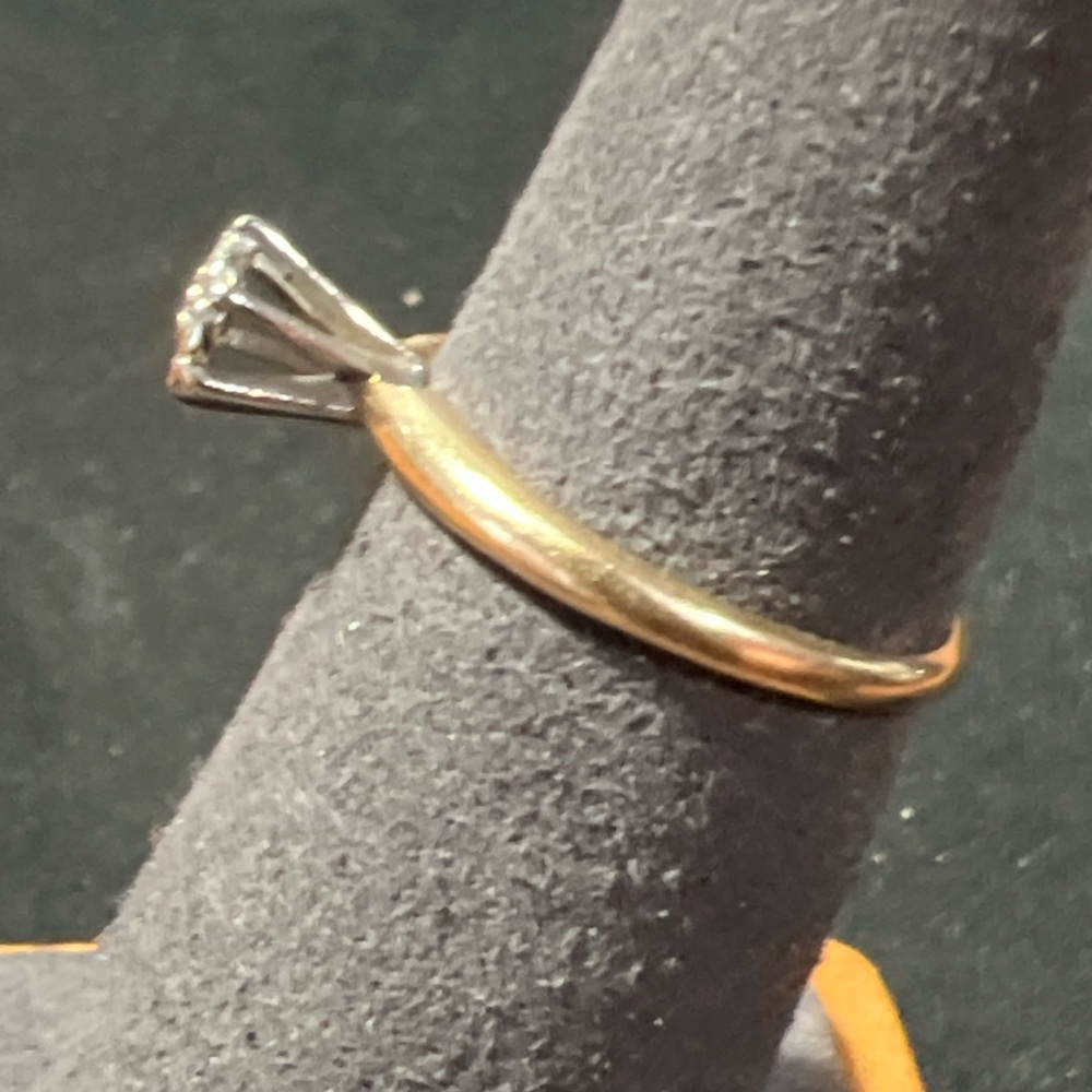 14k Yellow Gold Diamond Cluster Engagement Ring Size 6